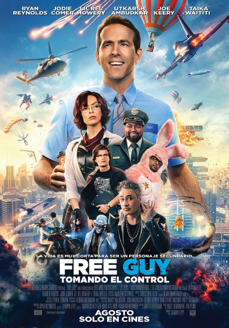 Póster de Free Guy - 2021, película sobre un personaje de videojuego que cobra vida